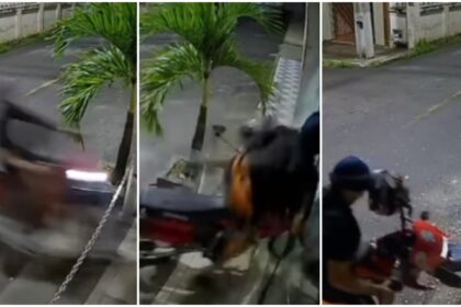 video:-motociclista-em-alta-velocidade-bate-em-loja,-quebra-porta-de-vidro-e-vai-embora