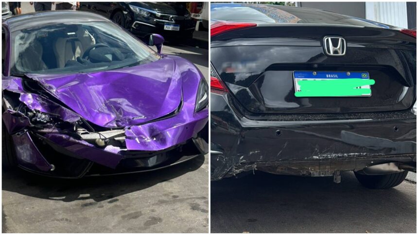 empresario-bate-carro-de-r$-2,3-milhoes-em-veiculo-parado-no-semaforo-e-capo-fica-destruido