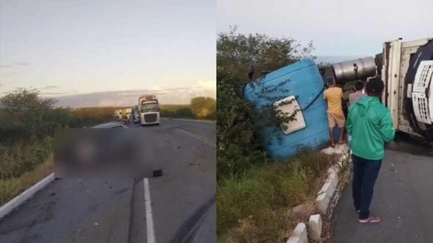 colisao-entre-carreta-e-carro-de-passeio-deixa-condutor-morto-na-br-116,-em-jaguaribe