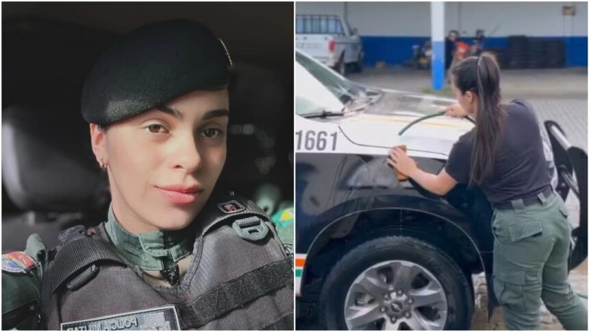 policial-que-publicou-video-lavando-viatura-da-policia-e-punida-com-dois-dias-de-prisao-no-ceara
