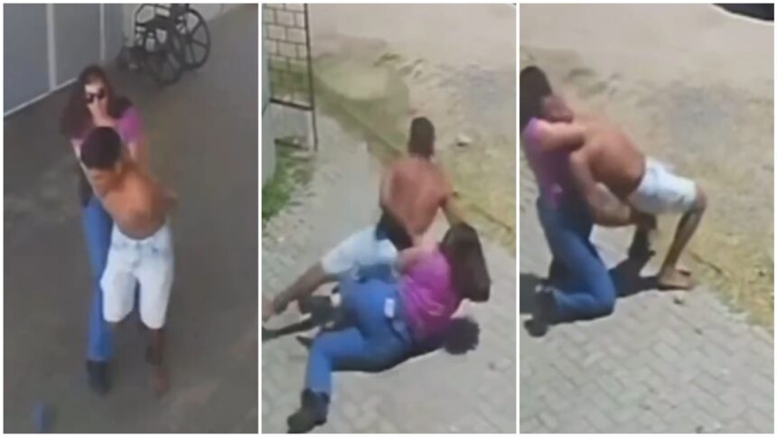 video:-sozinha,-policial-civil-agarra,-derruba-e-segura-preso-que-tentava-fugir-de-upa-no-ceara