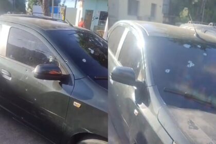 carro-com-casal-e-alvejado-por-16-tiros-em-fortaleza;-bala-atinge-outro-veiculo