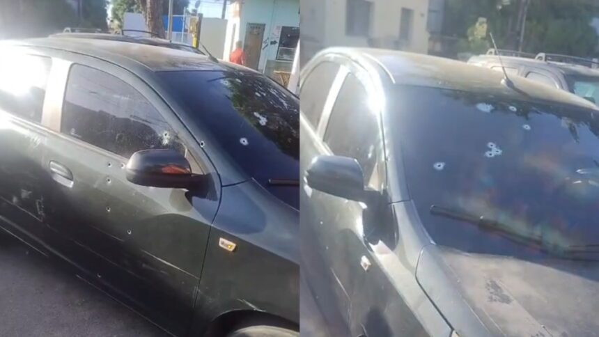 carro-com-casal-e-alvejado-por-16-tiros-em-fortaleza;-bala-atinge-outro-veiculo